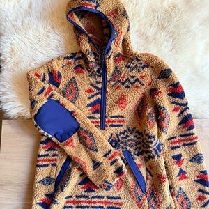 The North Face Women's Patterned Fleece Sweater - Tan and Blue